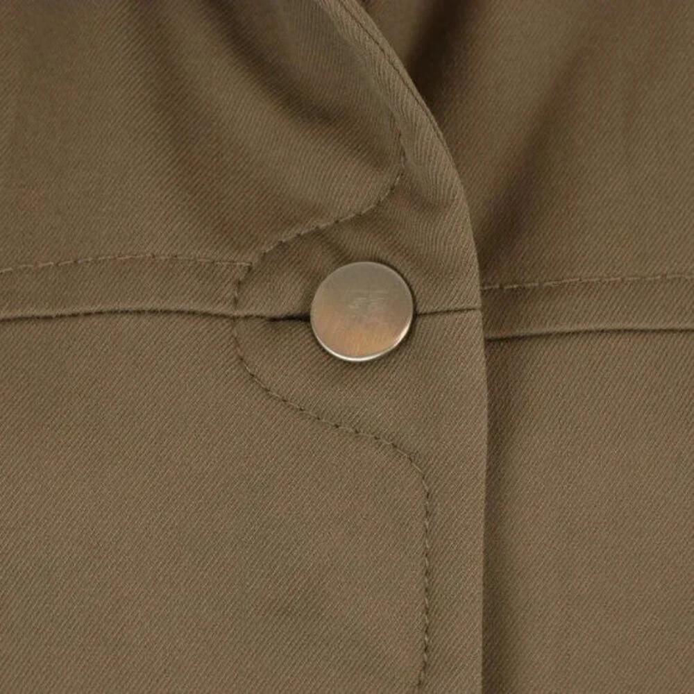 Elie Tahari Women's Small Brown Wool Blend Lined Button Up Trench Coat - Picture 5 of 8